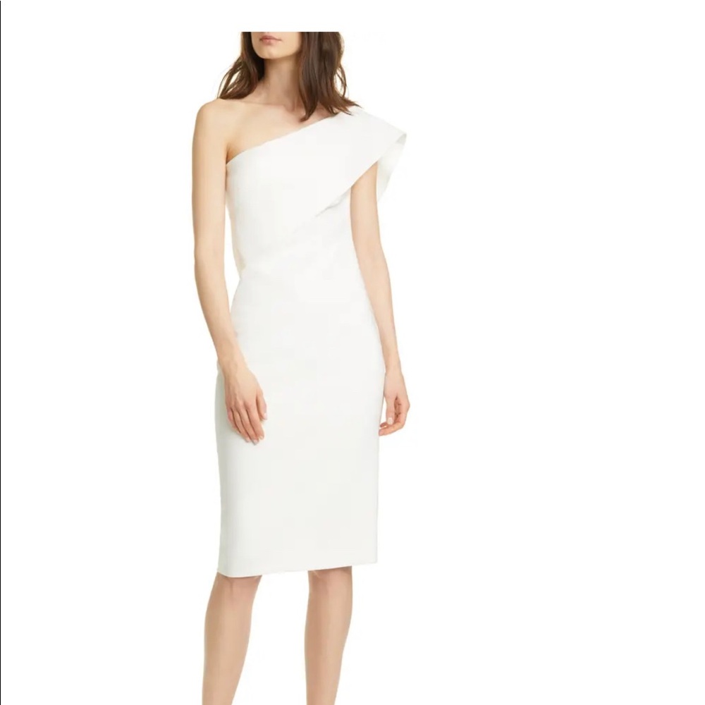 Driggs One-Shoulder Popover Sheath Dress
